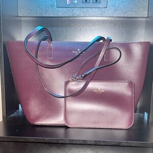 Kate Spade Plum Tote and Pouch Set